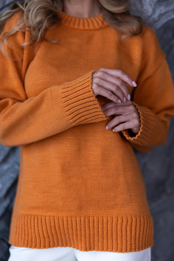 Marion Relaxed Crew Sweater – Orange