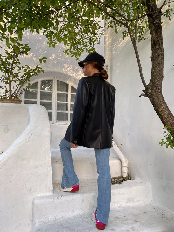 Hermine Oversized Longline Blazer – Black