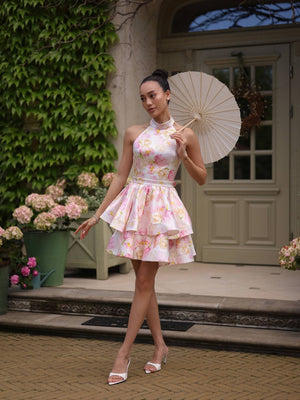 Ambroisine Floral Halter Mini Dress