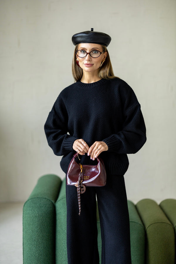 Anouk Knit Lounge Set – Black