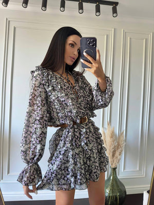 Rochie mini din șifon Meadow Bloom