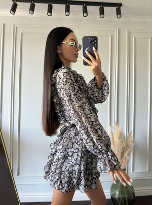 Rochie mini din șifon Meadow Bloom