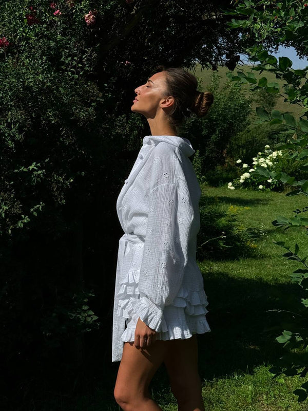 White Maldives Embroidered Set