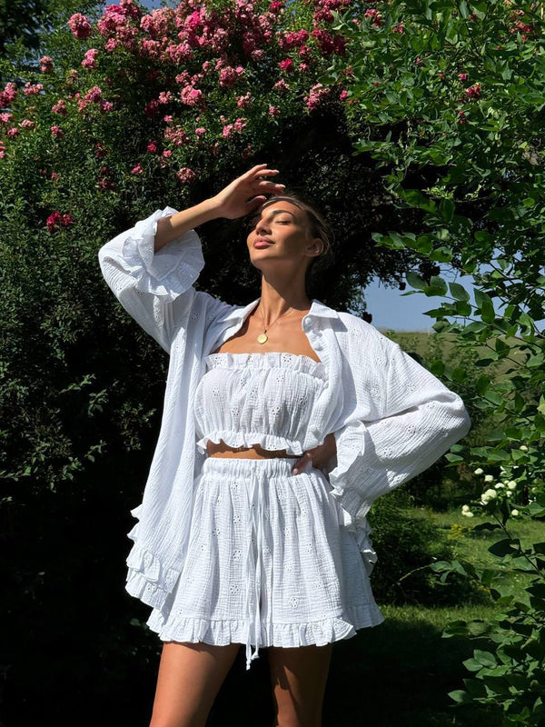 White Maldives Embroidered Set