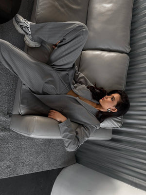 Grey Pinstripe Relaxed Suit