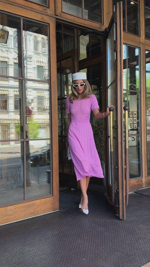 Rochie midi tricotată liliac Bloom