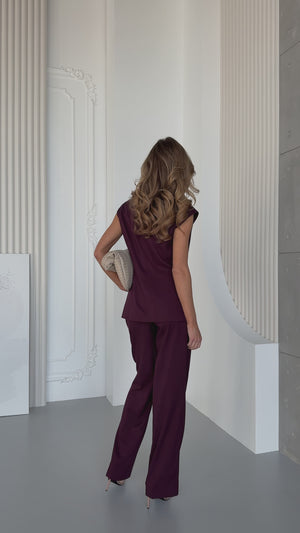 Cherry Viscose Suit Set