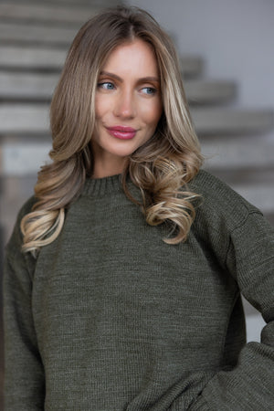 Marion Relaxed Crew Sweater – Khaki