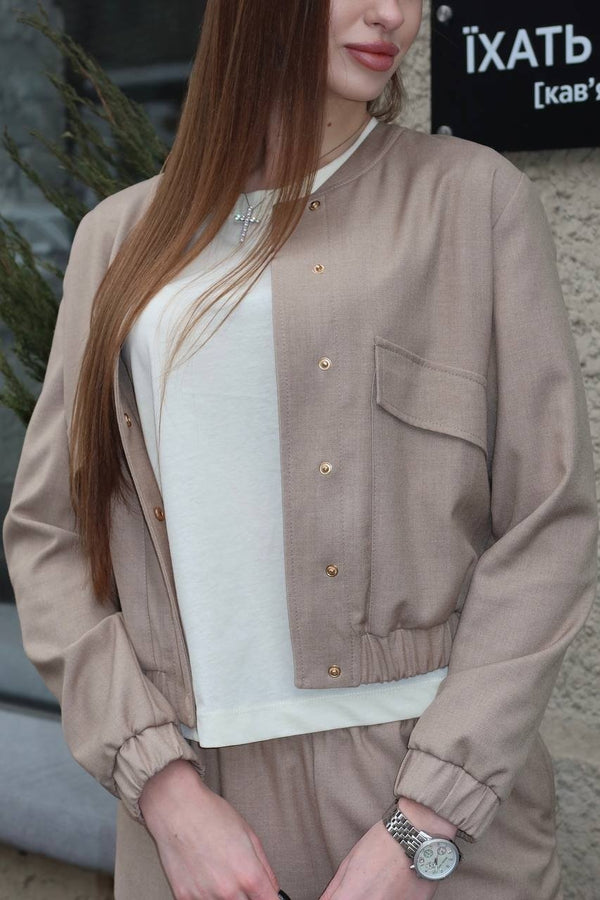 Solene Knit Lounge Set – Beige