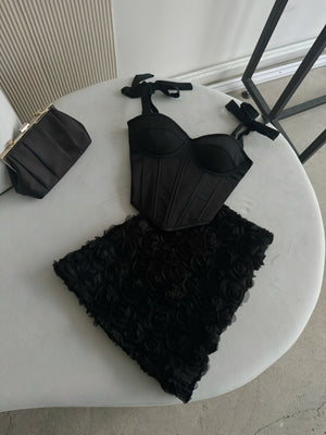 Émeraude Corset Top & Textured Skirt Set