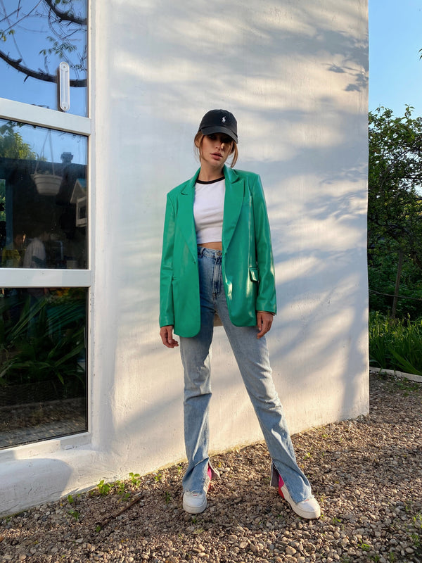 Hermine Oversized Longline Blazer – Grass