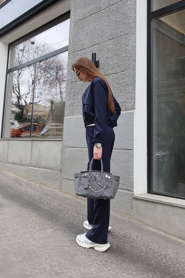 Solene Knit Lounge Set – Blue