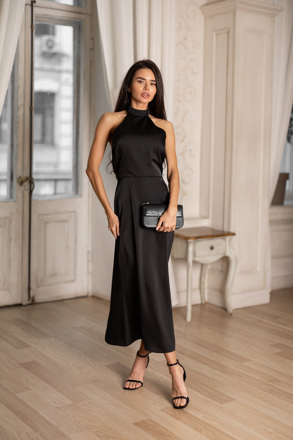 Océane Halter Jumpsuit – Black