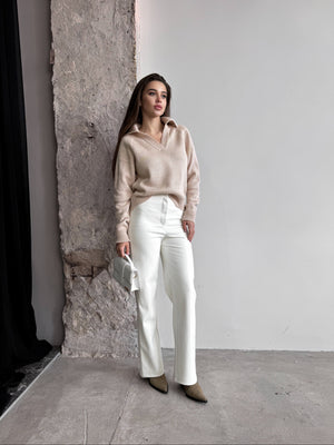 Elin Knit Blouse – Sand