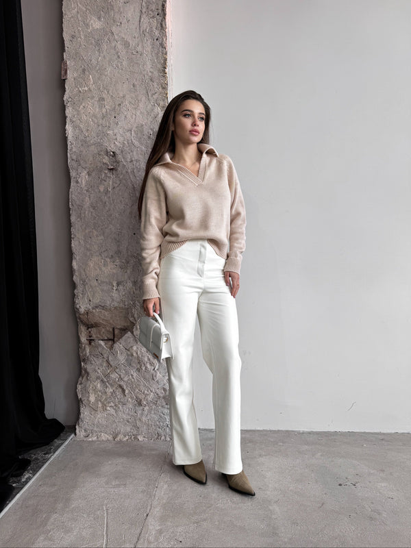 Elin Knit Blouse – Sand