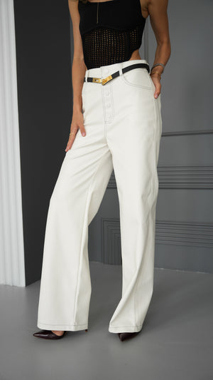 Astrid Belted Wide-Leg Trousers