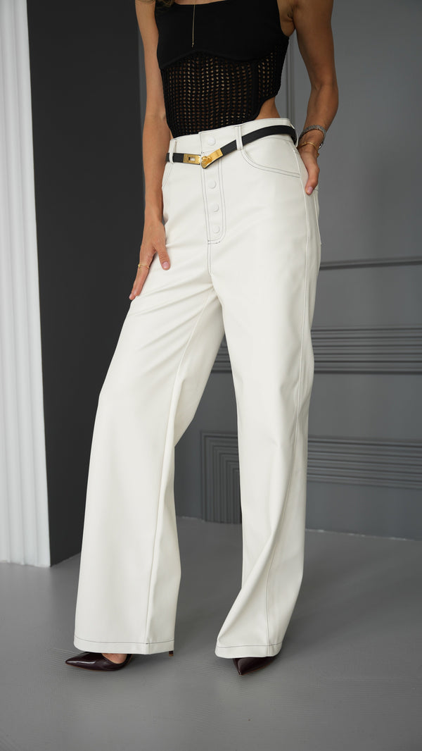 Astrid Belted Wide-Leg Trousers