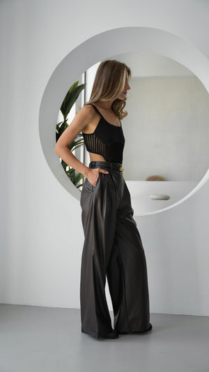 Clémence Pleated Wide-Leg Trousers