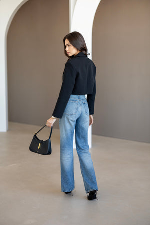 Isla Cropped Blazer – Black