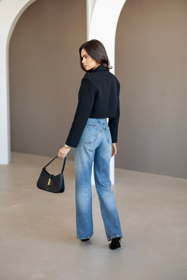 Isla Cropped Blazer – Black