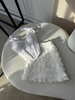Émeraude Corset Top & Textured Skirt Set