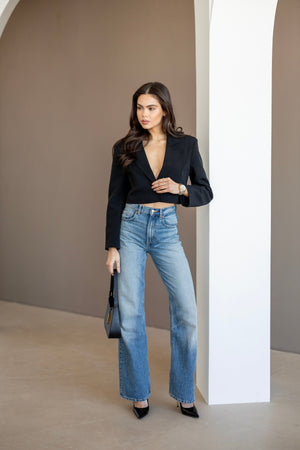 Isla Cropped Blazer – Black