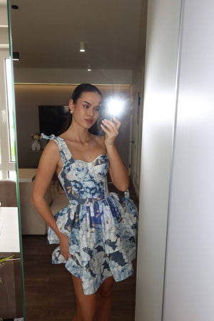 Charline Printed Bustier Mini Dress