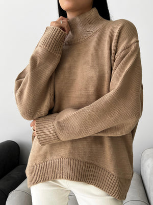 Maëlle Oversized Knit Sweater – Camel