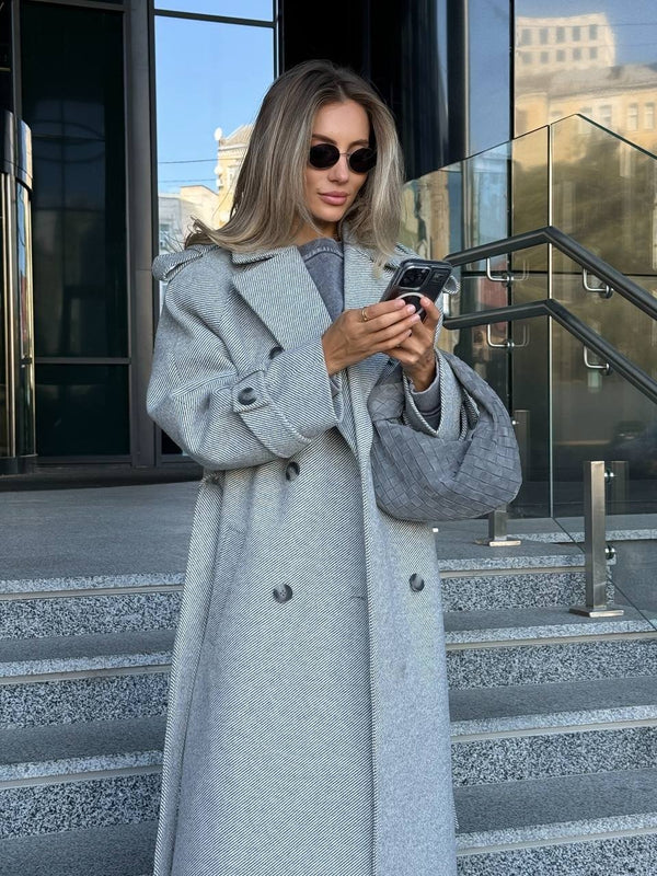 Marceline Belted Wool-Look Coat