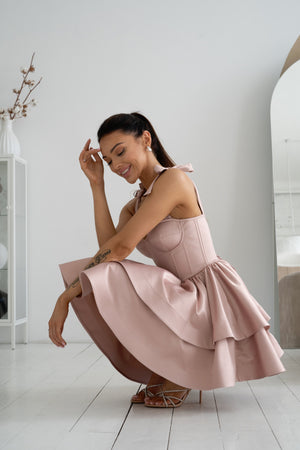 Léontine Tie-Strap Tiered Mini Dress – Mango