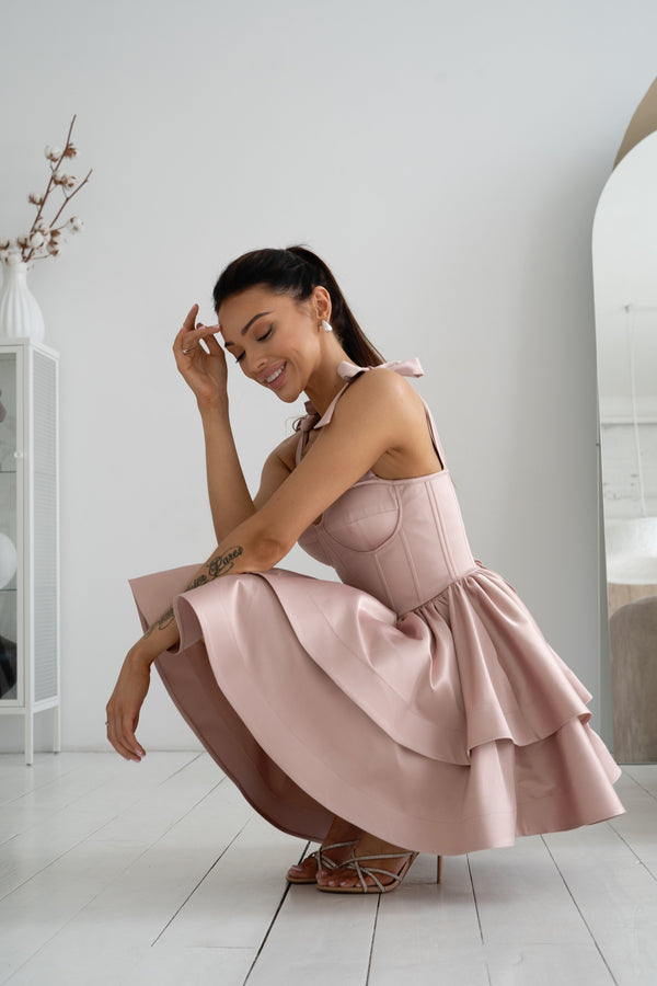 Léontine Tie-Strap Tiered Mini Dress – Mango