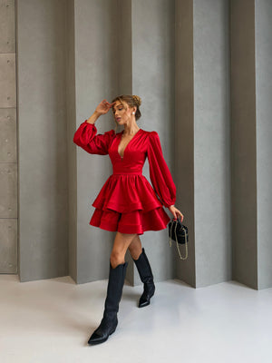 Emmanuelle Poplin Tiered Shirt Dress