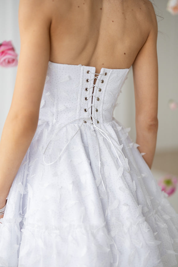 Adélie Butterfly Appliqué Mini Dress