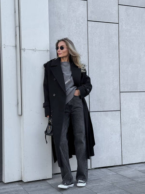 Marceline Belted Wool-Look Coat