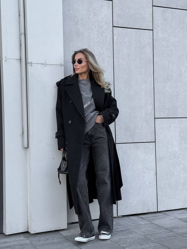 Marceline Belted Wool-Look Coat