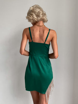 Ninon Satin Blazer & Dress Set – Emerald