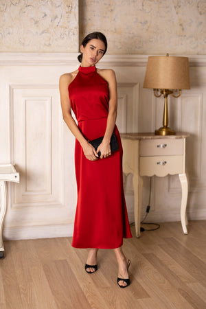 Océane Halter Jumpsuit – Red