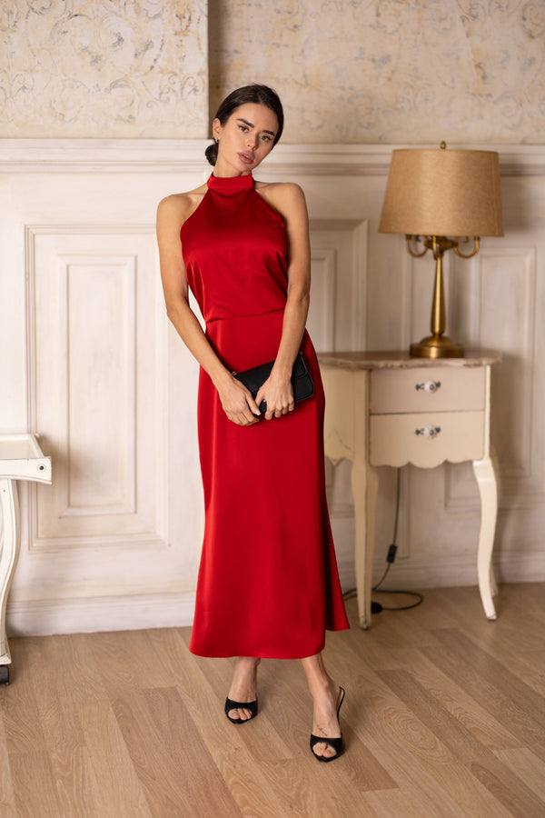 Océane Halter Jumpsuit – Red