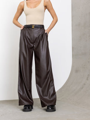 Clémence Pleated Wide-Leg Trousers