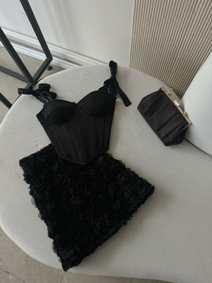 Émeraude Corset Top & Textured Skirt Set