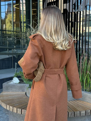 Marceline Belted Wool-Look Coat