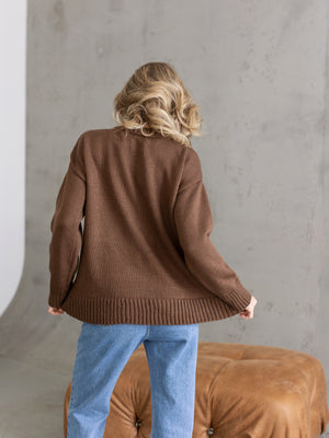 Marion Relaxed Crew Sweater – Brown
