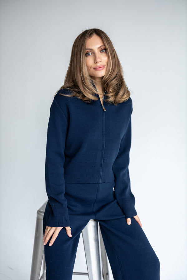 Charlotte Zip Bomber & Trouser Set – Blue