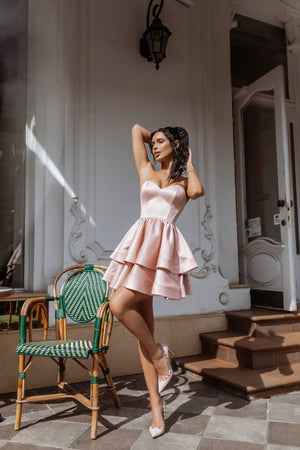 Valentine Strapless Tiered Mini Dress