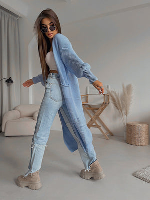 Selene Longline Cardigan – Blue