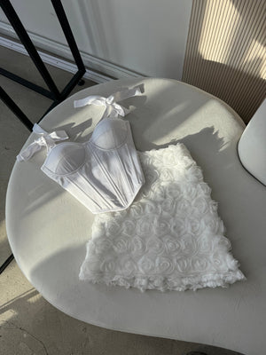 Émeraude Corset Top & Textured Skirt Set