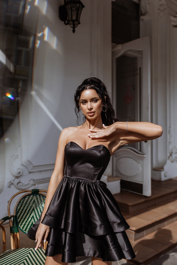 Valentine Strapless Tiered Mini Dress