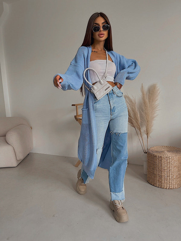 Selene Longline Cardigan – Blue