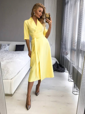 Lucile Tie-Back Midi Dress