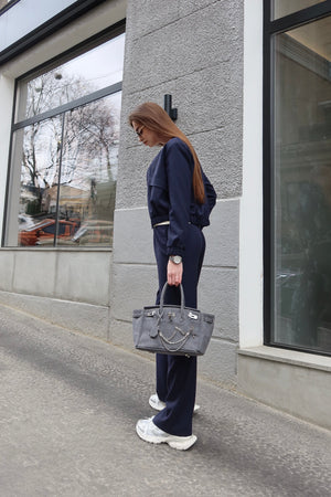 Solene Knit Lounge Set – Blue